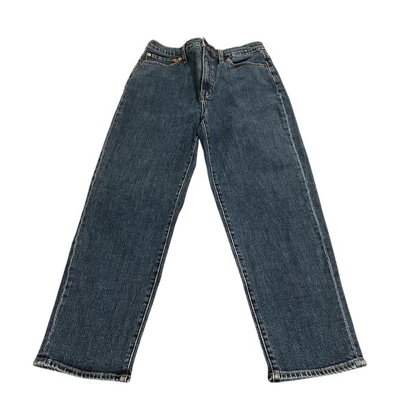 Madewell High Rise Tapered Crop Dark Wash Jeans - Picture 3 of 9